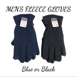 NWT Compass Men’s Fleece Gloves, Blue or Black